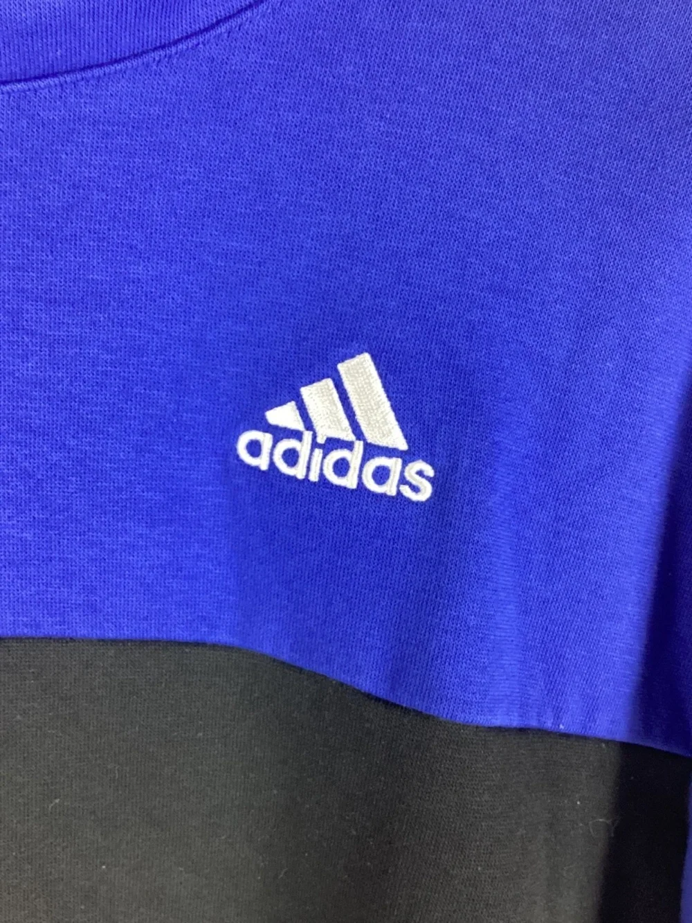 Adidas Boys Hooded Pullover Size Large 14/16 Blue Black Embroidered Logo
